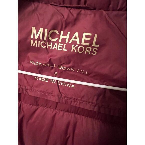 Michael Michael Kors Women's Maroon Down Jacket Coat Size Small‎ - Picture 4 of 5